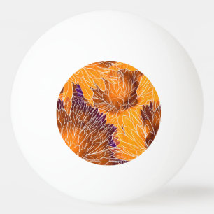 Japanisches Chrysanthemum: Aquarellfarbenes Nahtlo Tischtennisball