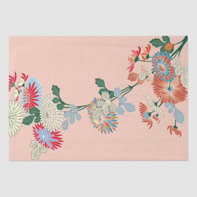 japanisches Chrysanthemum-Design Seidenpapier (Vorderseite)