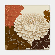 Japanisches Chrysanthemum Untersetzer Set