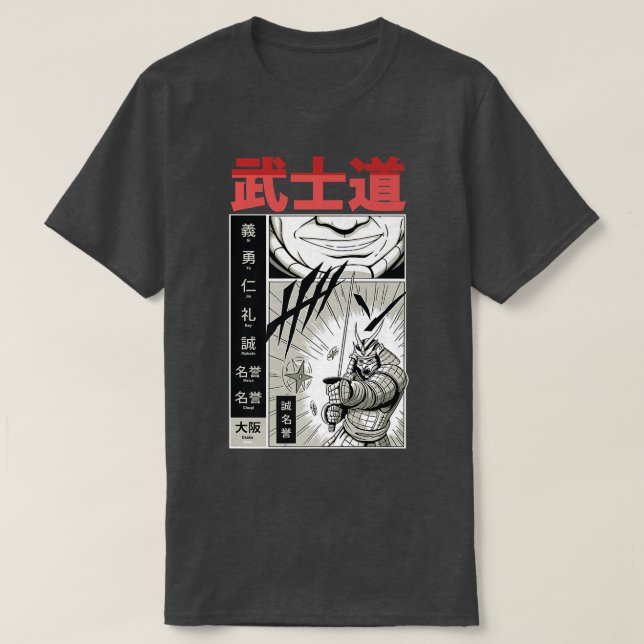 Japanisches Comic Ästhetik Anime Samurai Manga Sam T-Shirt (Design vorne)