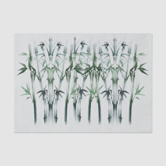 Japanisches Dekoupage Green Bamboo Muster Seidenpapier (Vorderseite)