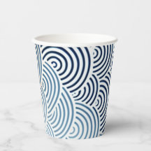 japanisches Design mit Meereswellen-Blau und Weiß