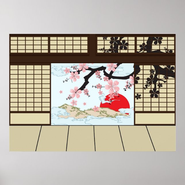 Japanisches Design - Shoji View Poster (Vorne)