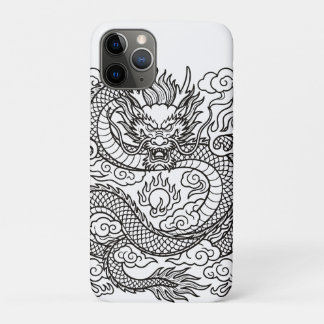 Japanisches Drachen-Linienkunst-Mauspad-Design Case-Mate iPhone Hülle