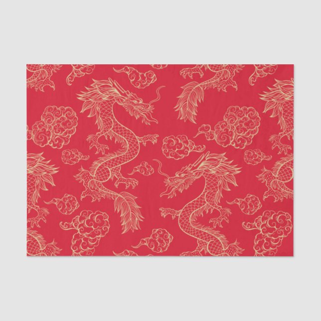 Japanisches Dragon Tissue Paper | Exotisches Craft Seidenpapier (Vorderseite)