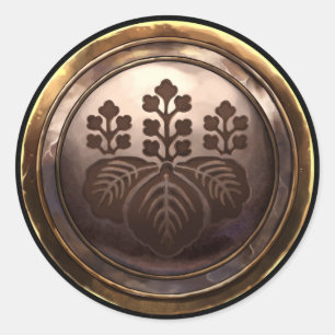 Japanisches Emblem (Kamon) Runder Aufkleber