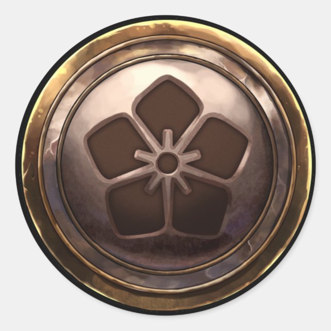 Japanisches Emblem (Kamon) Runder Aufkleber (Vorderseite)