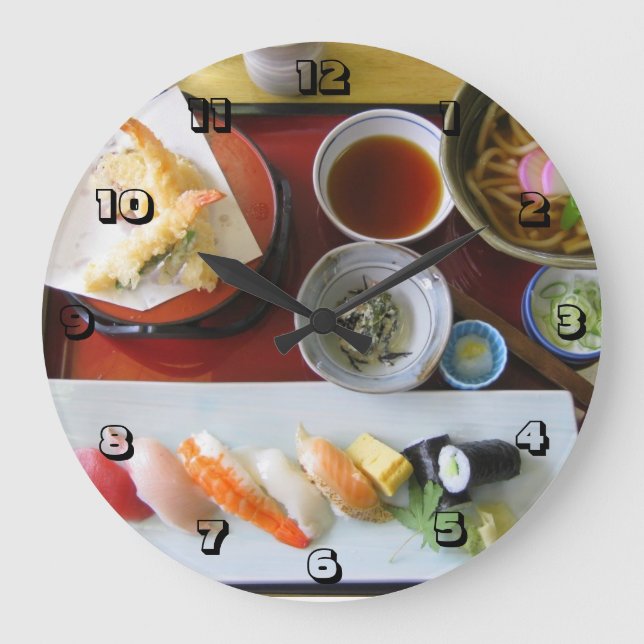 Japanisches Essen Große Wanduhr (Vorderseite)