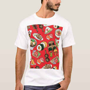 Japanisches Essen: Nahtloses kulturelles Muster T-Shirt