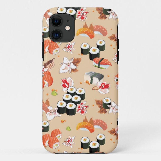 Japanisches Essen: Sushi-Muster 3 Case-Mate iPhone Hülle (Rückseite)