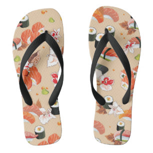 Japanisches Essen: Sushi-Muster 3 Flip Flops