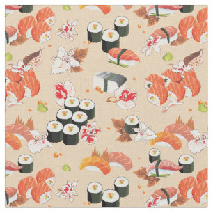 Japanisches Essen: Sushi Muster 3 Stoff