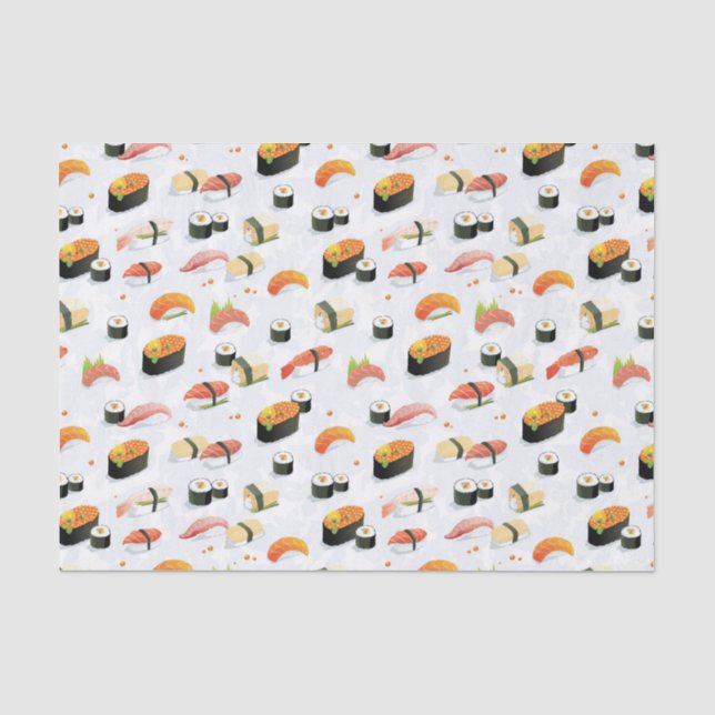 Japanisches Essen:Sushi-Muster Seidenpapier (Vorderseite)