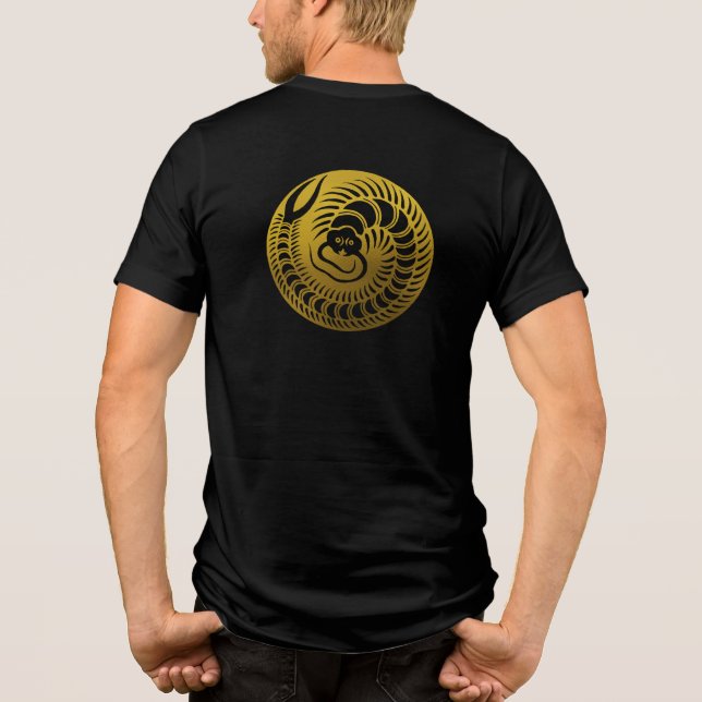 Japanisches Familienwappen-Centipede Tri-Blend Shirt (Rückseite)