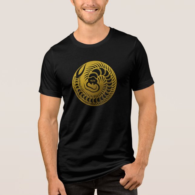 Japanisches Familienwappen-Centipede Tri-Blend Shirt (Vorderseite)