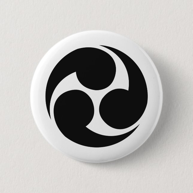 Japanisches Familienwappen KAMON Symbol Button (Vorderseite)