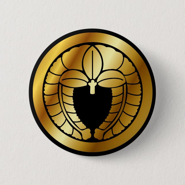 Japanisches Familienwappen (KAMON) Symbol Button (Vorderseite)
