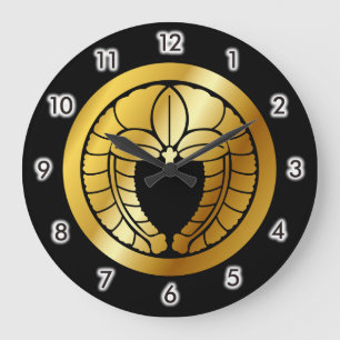 Japanisches Familienwappen (KAMON) Symbol Große Wanduhr