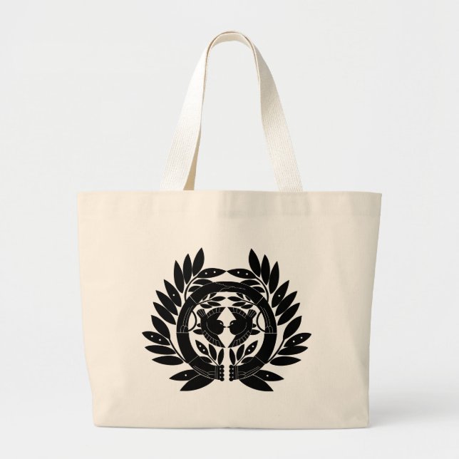 Japanisches Familienwappen KAMON Symbol Jumbo Stoffbeutel (Vorne)