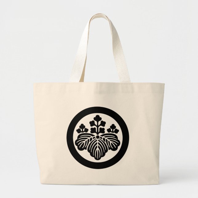 Japanisches Familienwappen KAMON Symbol Jumbo Stoffbeutel (Vorne)