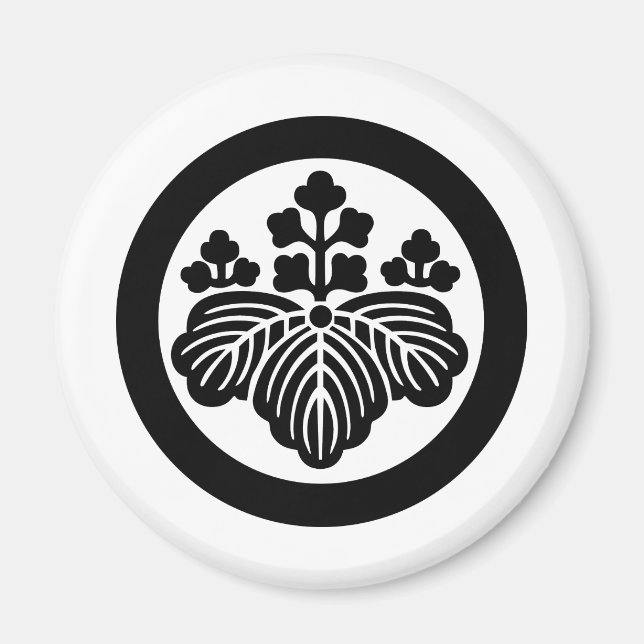 Japanisches Familienwappen KAMON Symbol Magnet (Vorne)
