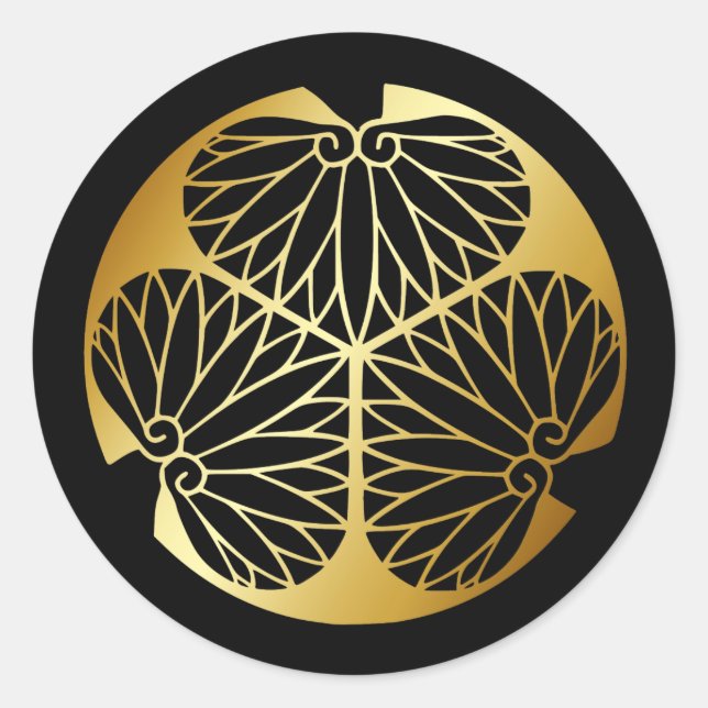 Japanisches Familienwappen KAMON Symbol Runder Aufkleber (Vorderseite)
