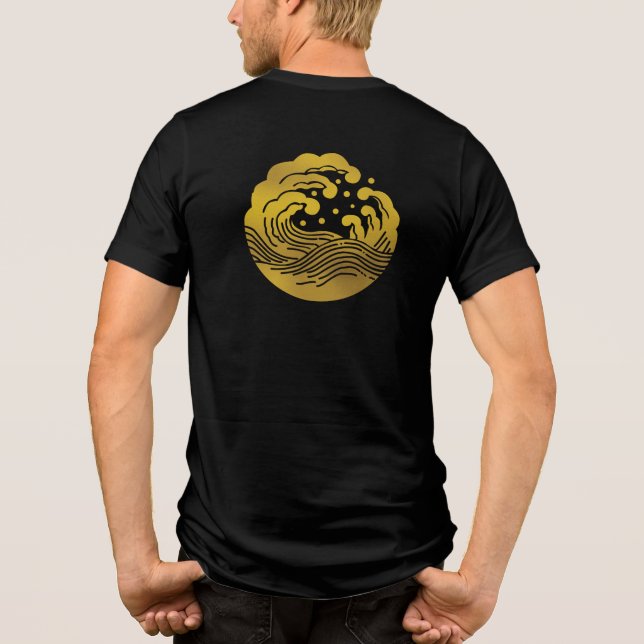 Japanisches Familienwappen-Wave Tri-Blend Shirt (Rückseite)
