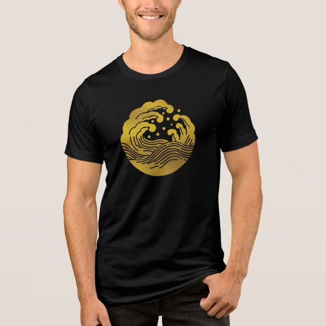 Japanisches Familienwappen-Wave Tri-Blend Shirt (Vorderseite)