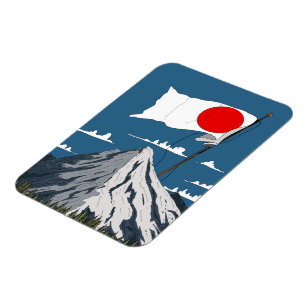 Japanisches Flag Travel Poster Magnet