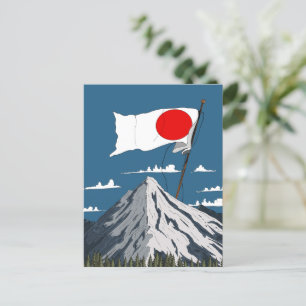 Japanisches Flag Travel Poster Postkarte