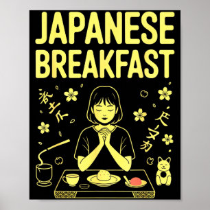 Japanisches Frühstück Zen Morgen Miso Reis Tee Gra Poster