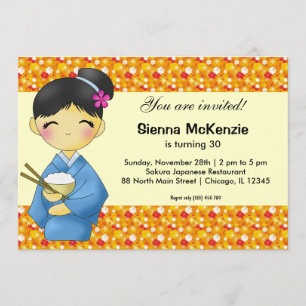 Japanisches Geburtstagsthema Einladung
