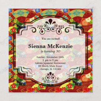 Japanisches Geburtstagsthema Einladung