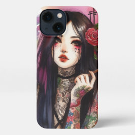 Japanisches Geisha Girl mit Tattoos iPhone Case iPhone Hülle