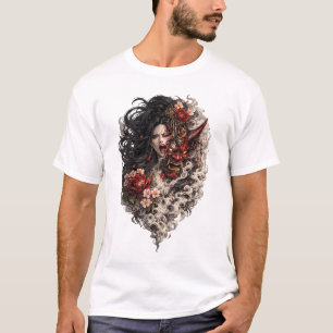 Japanisches Geisha-Tattoo-T-Shirt Traditionelles T-Shirt