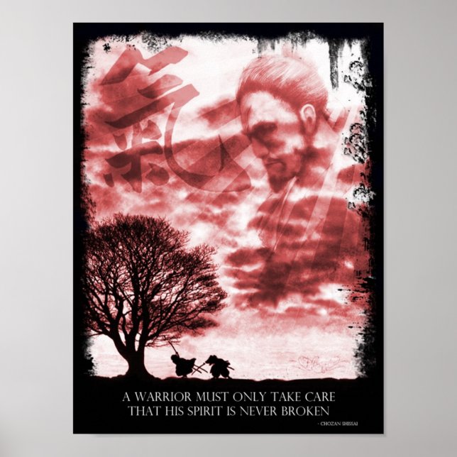 Japanisches Geistposter (rot) Poster (Vorne)