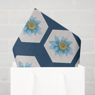 Japanisches geometrisches Seerosen-Blumenmuster Seidenpapier