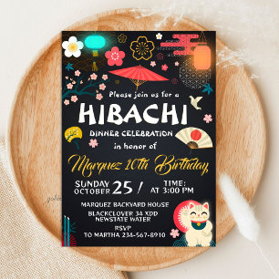 Japanisches Hibachi-Abendessen Geburtstag  Einladung