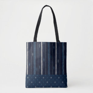 Japanisches Indigo-Feldtuch Kasuri-Textildesign Tasche