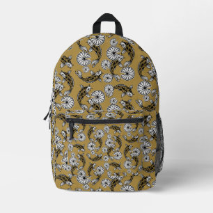 Japanisches Indigo-Goldkarpfen-Volksmuster Bedruckter Rucksack