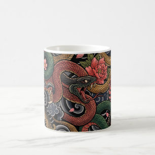 Japanisches Irezumi-Biker-All-Over-Druck-Grafikmus Kaffeetasse