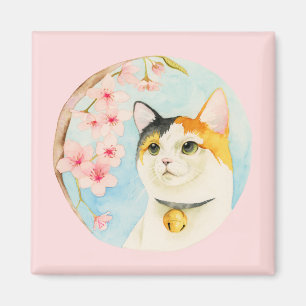 Japanisches Kaliko-Katzen-Aquarell Magnet