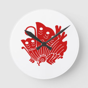 Japanisches Kameldesign Runde Wanduhr