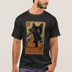 Japanisches Kawaii Anime Katzen Pizza Booba Tee Ka
