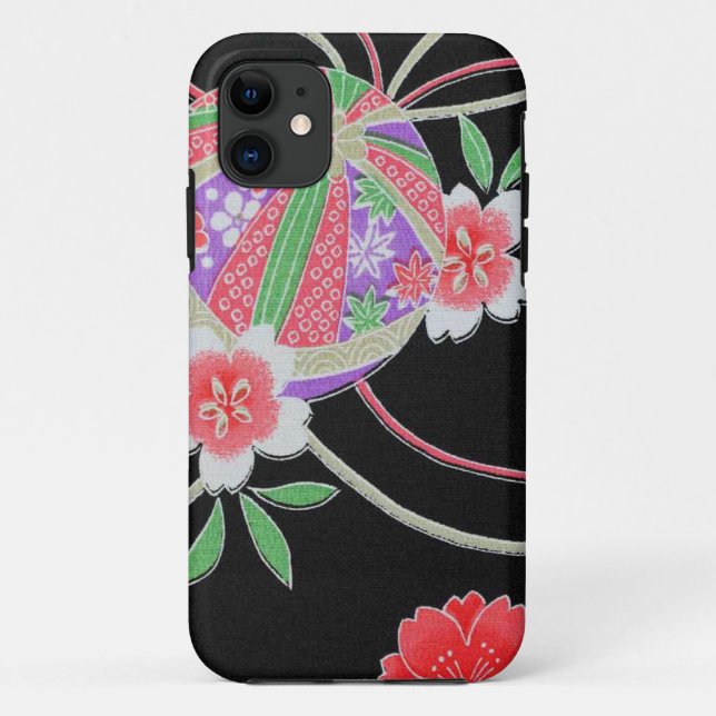 Japanisches KIMONO Gewebe, Floret-Muster Case-Mate iPhone Hülle (Rückseite)