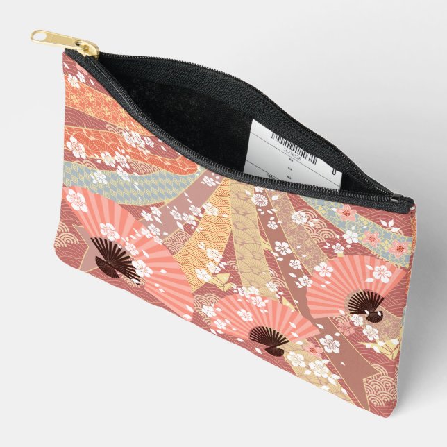 Japanisches Kimono-Muster Zubehörtasche (Offen)