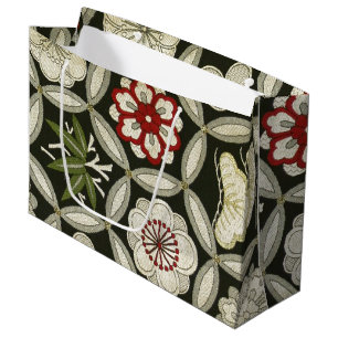 Japanisches KIMONO Textil, Blumenmuster Große Geschenktüte