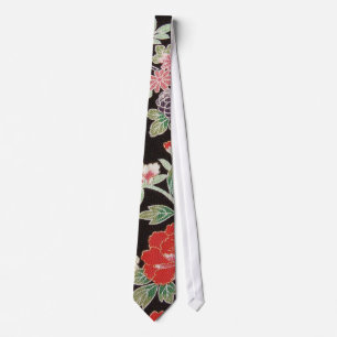 Japanisches KIMONO Textil, Blumenmuster Krawatte