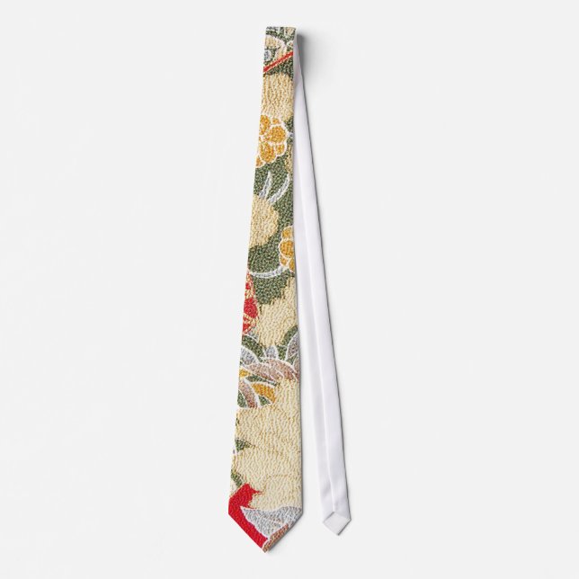 Japanisches KIMONO Textil, Blumenmuster Krawatte (Vorderseite)