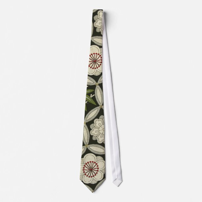 Japanisches KIMONO Textil, Blumenmuster Krawatte (Vorderseite)